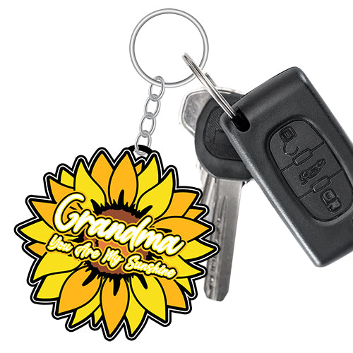 Grandma Sunflower Keychain