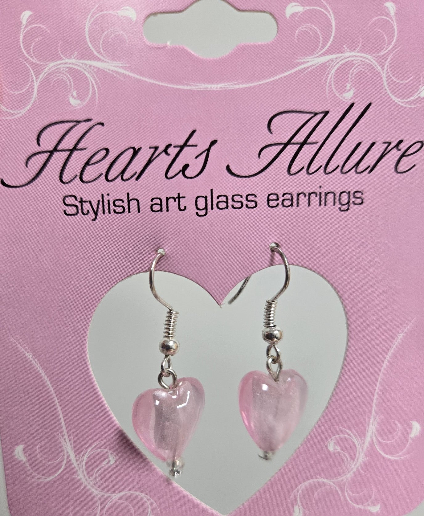 Pink Heart Earrings - 249