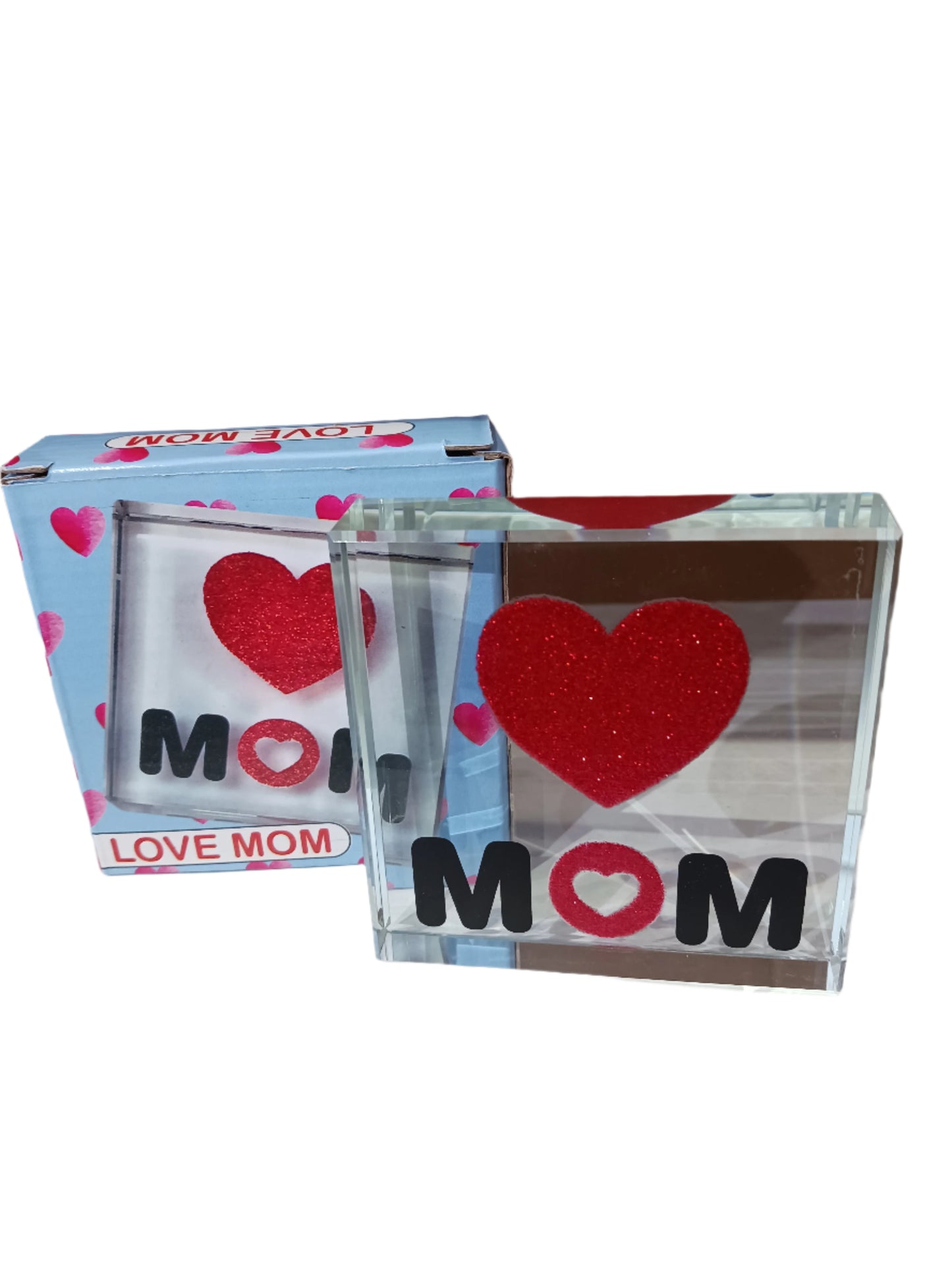 Mom Glitter Block