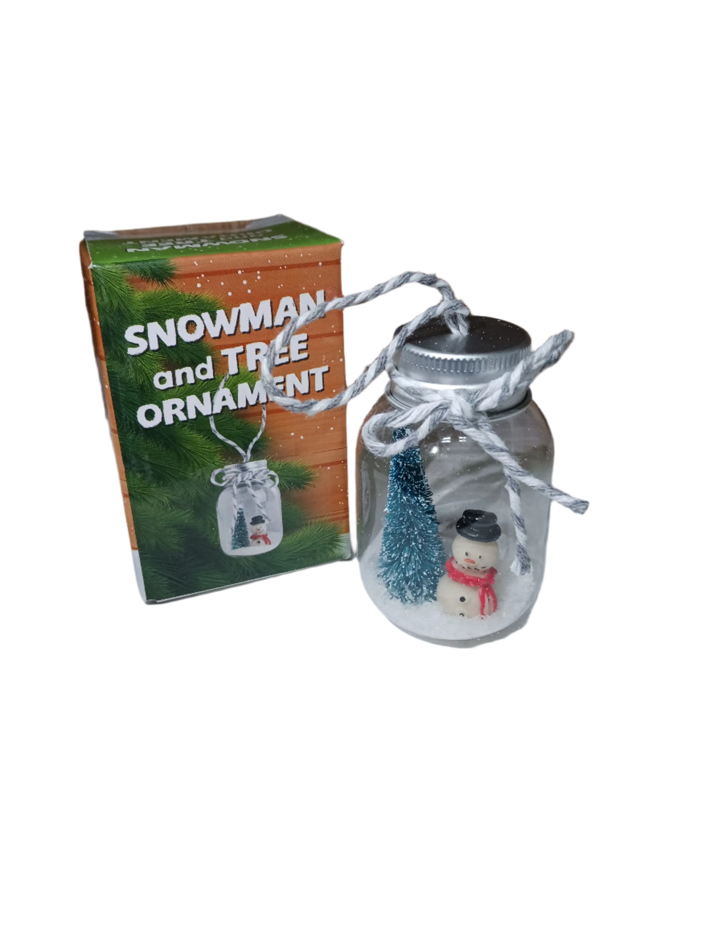 Snowman and Tree Bottle Ornament