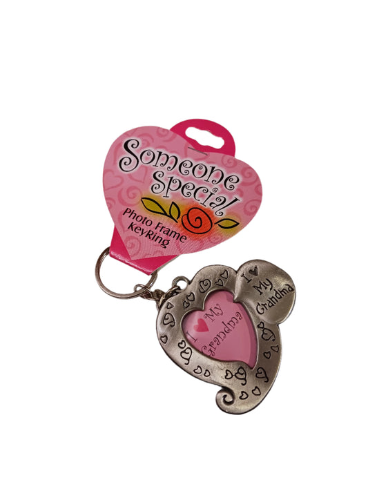 Grandma Heart Photo Frame Keychain
