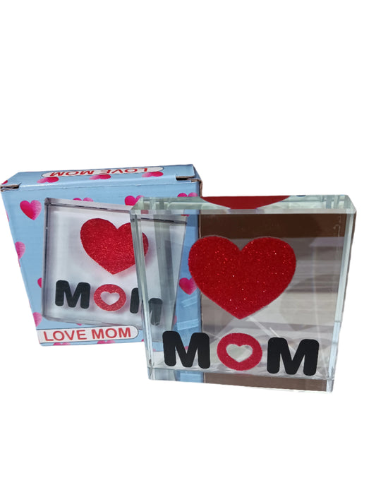 Mom Glitter Block