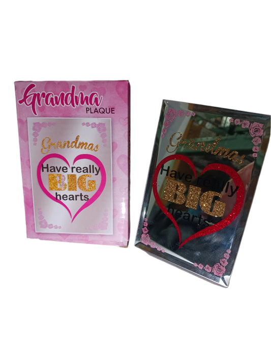 Grandma Plaque Big Hearts
