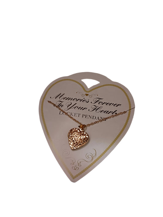 Gold Heart Locket Necklace