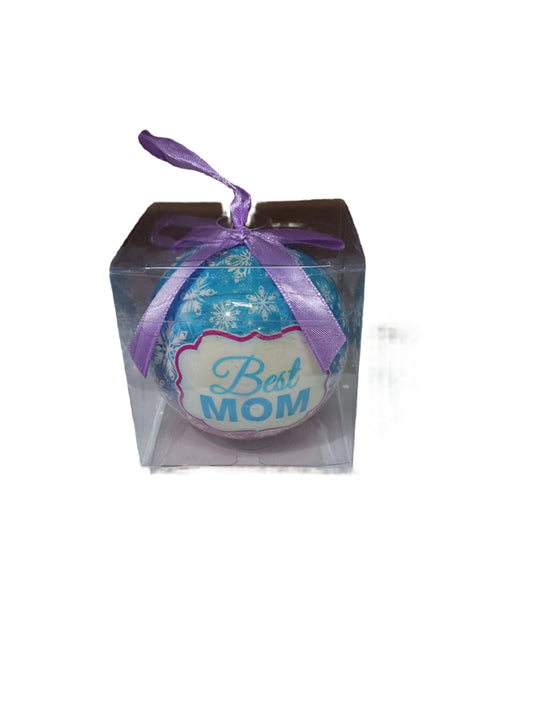 Best Mom Ornament with Snowflakes