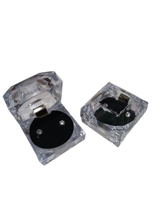 Stud Earrings in Acrylic Cube