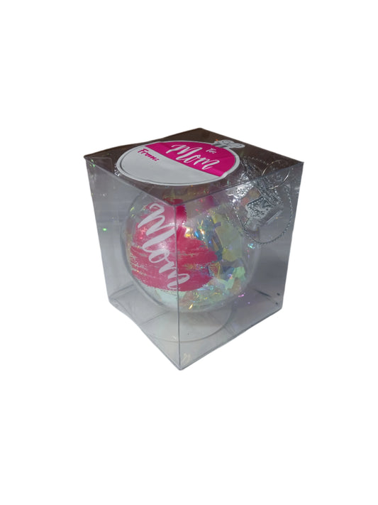 Mom Pink Ornament with Heart