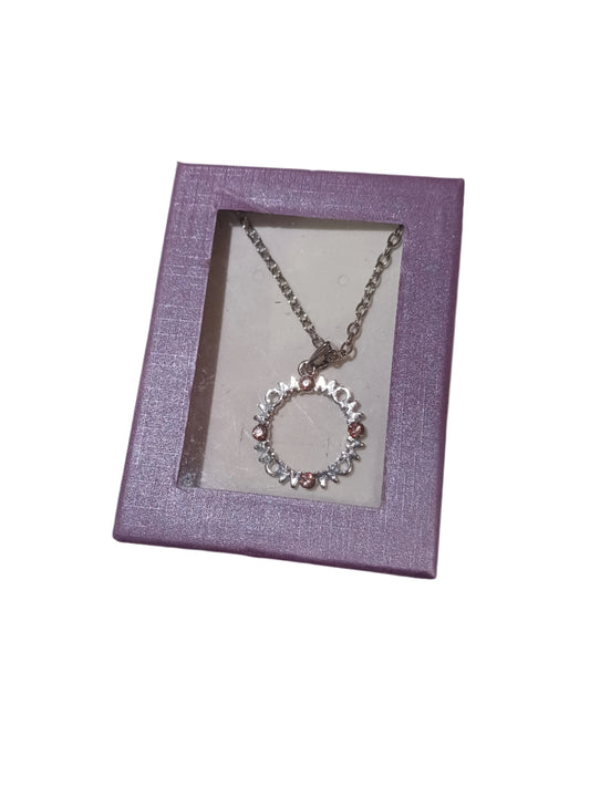 Mom Circle Necklace Purple Box