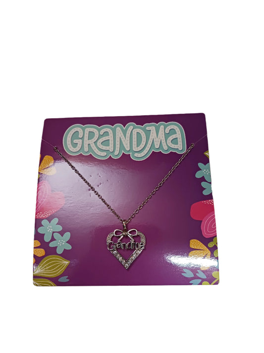 Grandma Bow Heart Necklace
