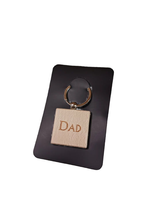 Dad Wood Keychain