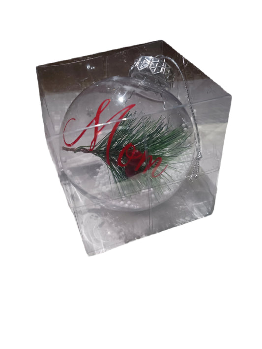 Mom Tree Snow Ornament
