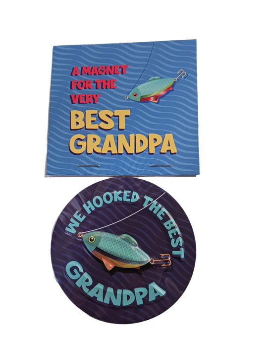 Grandpa Hooked Fish Magnet-072