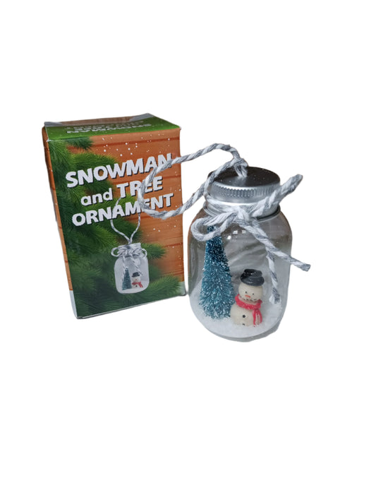 Snowman and Tree Bottle Ornament