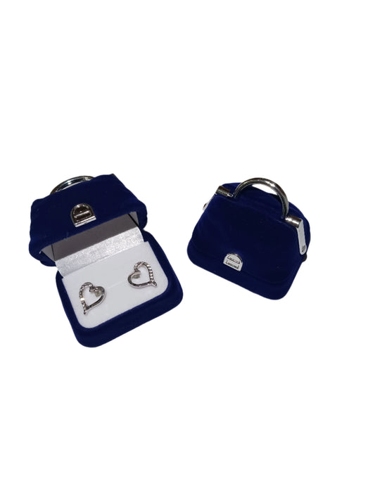 Glamour Earrings Blue Purse Box