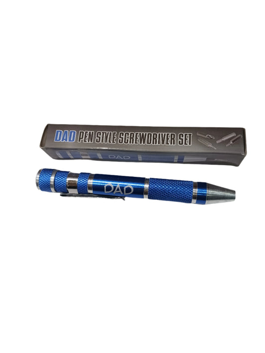 Dad Blue Screwdriver Pen Set