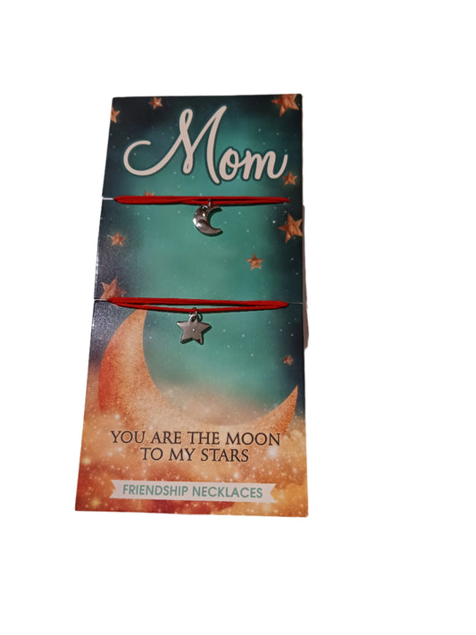 Mom Moon and Stars Friendship Necklaces